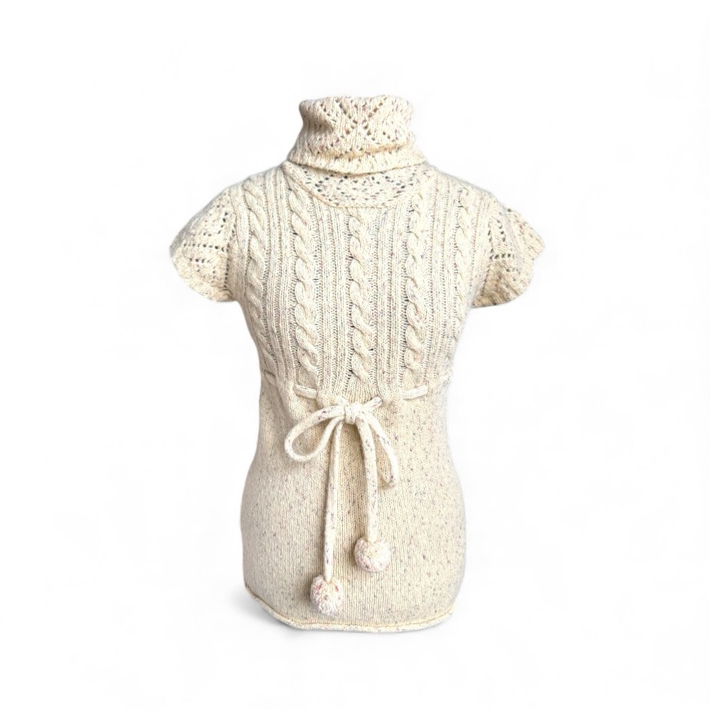 NWOT Anthropologie Cream Cable Knit Cowl Neck Sweater - Picture 3 of 12